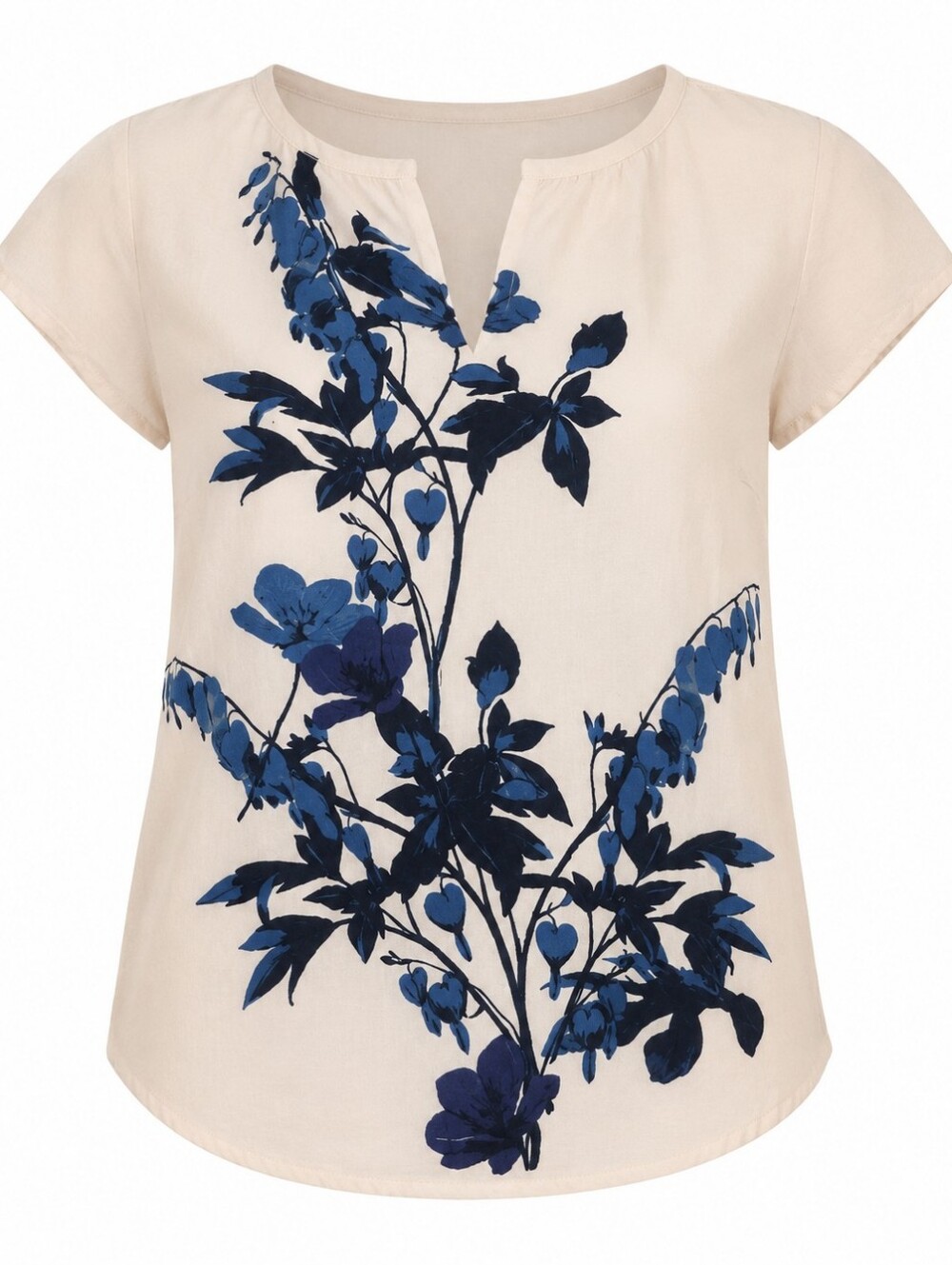 voryJ-crew short-sleeve satin blouse with a bold blue floral and femine look